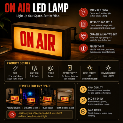 LED Recording Studio Sign Lamp